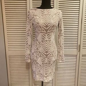 Dress The Population White Sequin Dress